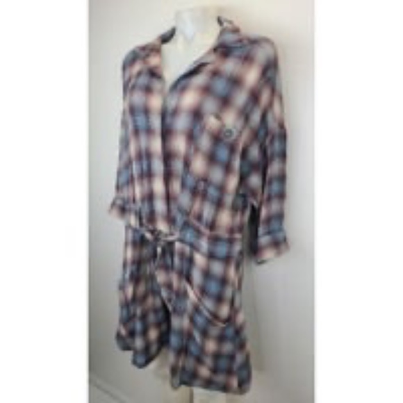 NWT Free People Before I Let Go Plaid Romper Moonstone Combo Blue Purple Boho Me - Picture 3 of 6
